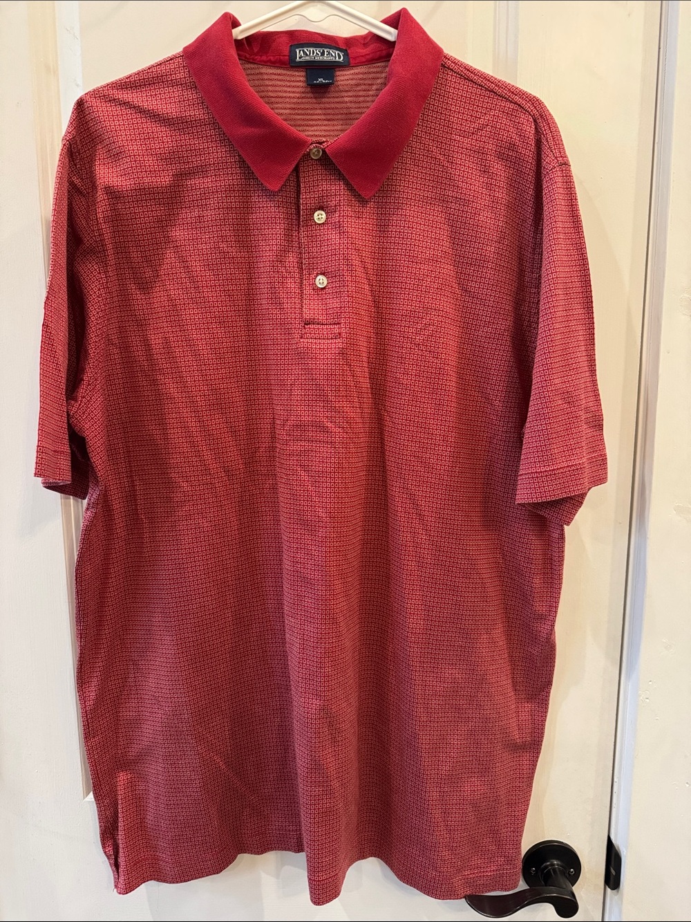 Lands' End Men's Brick Red Short-Sleeve Polo